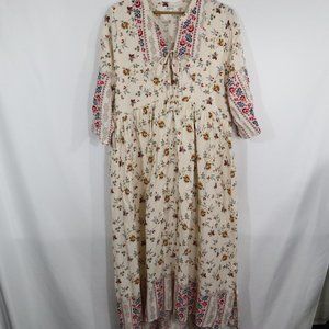 JODIFL Cream Floral Maxi Dress